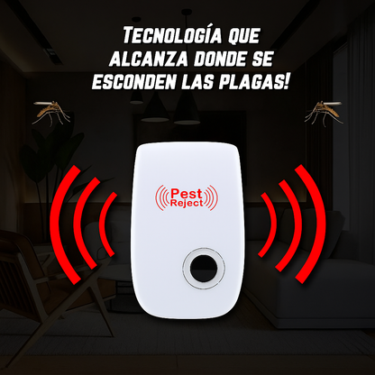 Repelente ultrasónico Pest Reject 200 m² – silencioso, sin veneno y seguro para mascotas y chicos